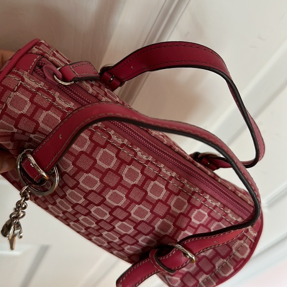 Magenta cylinder Nine West mini purse with purse charm - Picture 4 of 9